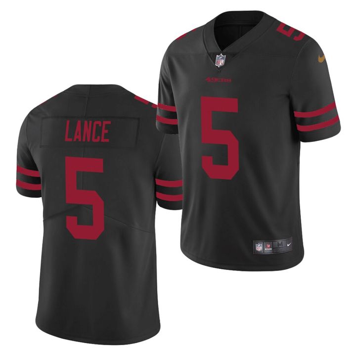 Men San Francisco 49ers #5 Trey Lance Nike Black Alternate Vapor Limited NFL Jersey